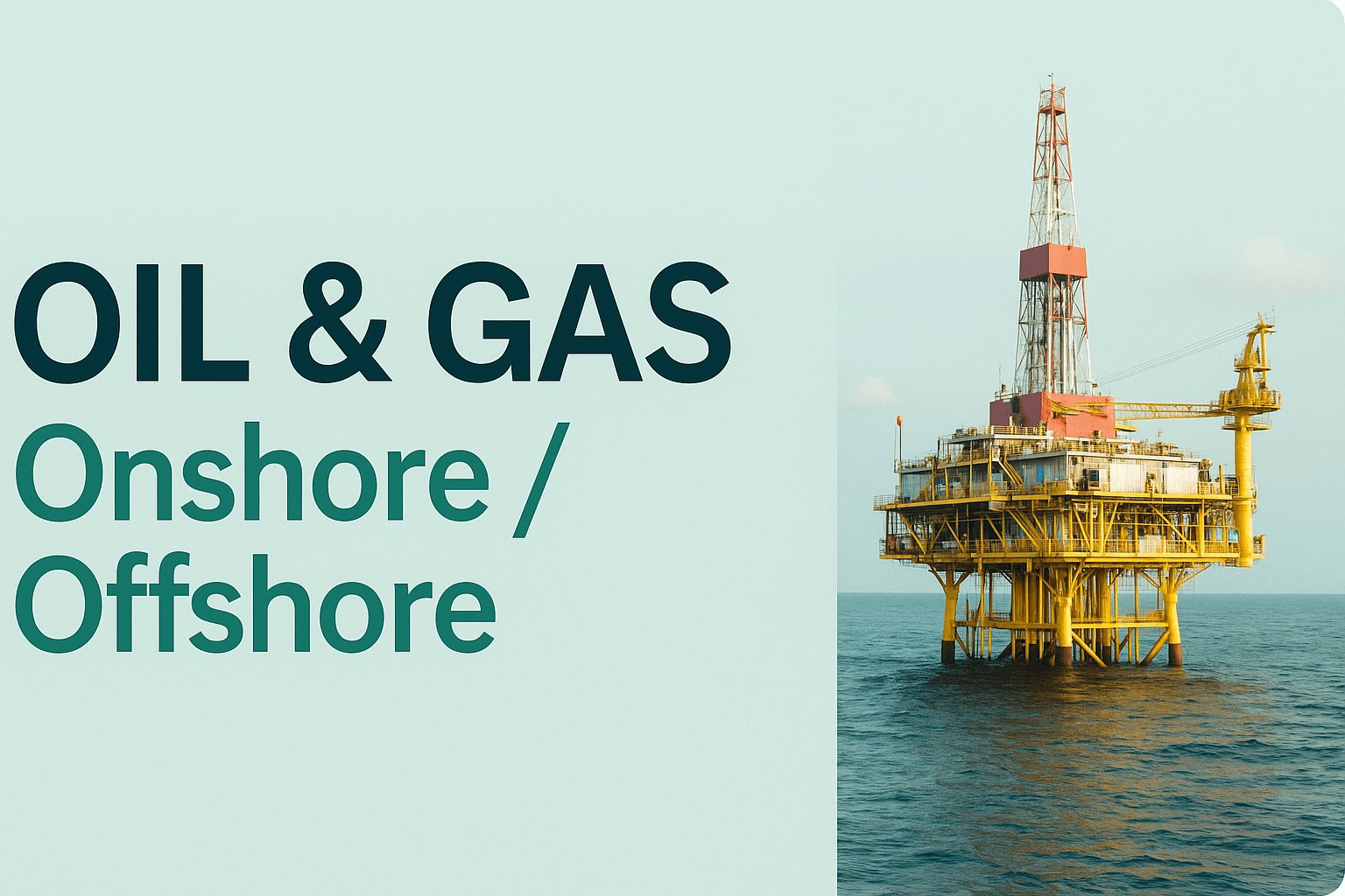 Opérations Oil & Gas, onshore et offshore